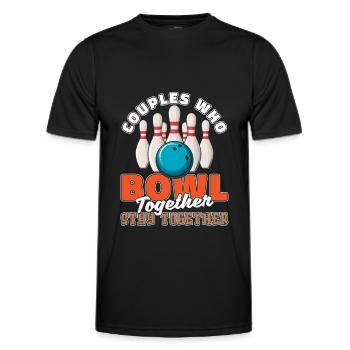Bowling Bowlen Bowler Paar - Männer Funktions-T-Shirt - Schwarz - Vorne - AI Model Male 178 dark (178cm)