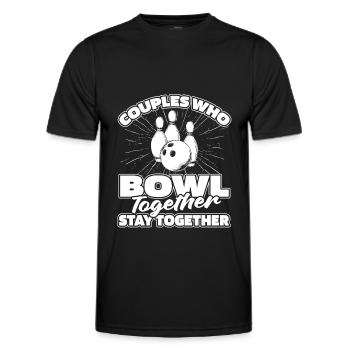 Bowling Bowlen Bowler Paar - Männer Funktions-T-Shirt - Schwarz - Vorne - AI Model Male 178 dark (178cm)