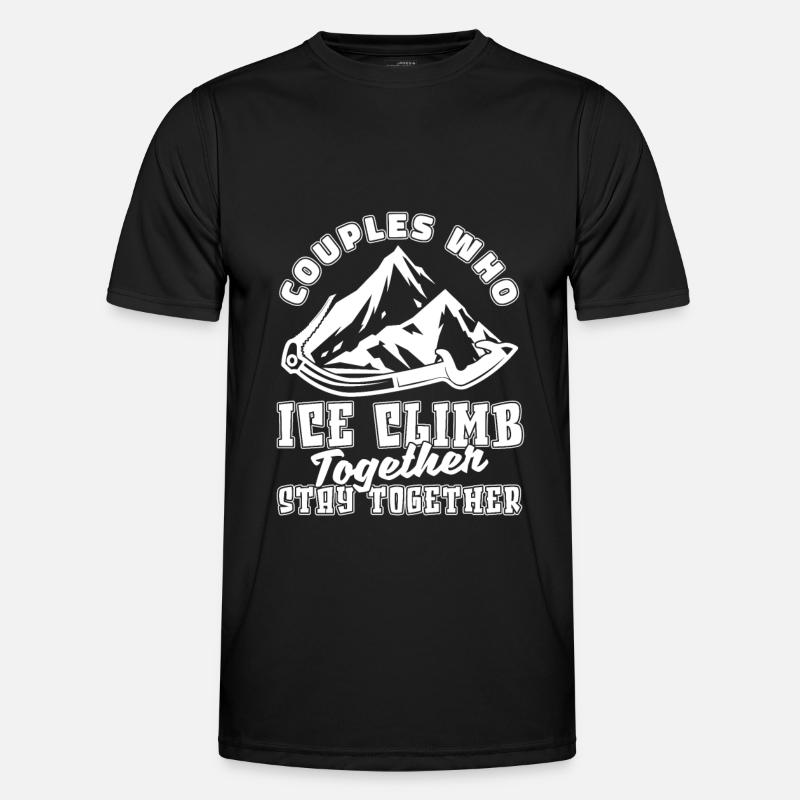 Eisklettern Paar - Männer Funktions-T-Shirt - Schwarz