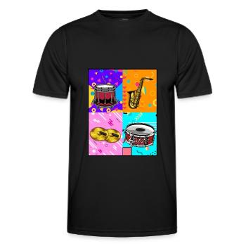 Spielmannszug Drums Pop Art - Men's Functional T-Shirt - black - Front - AI Model Male 178 dark (178cm)