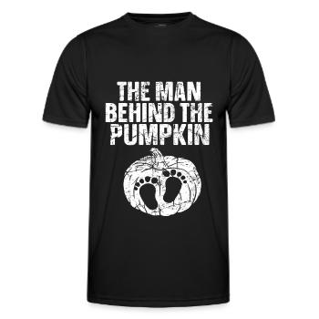 Halloween L’homme derrière la citrouille - T-shirt sport Homme - noir - Devant - AI Model Male 178 dark (178cm)