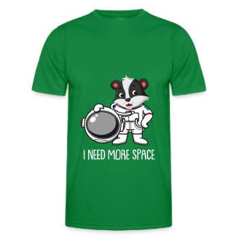 Honey Badger Ratel Astronaute J’ai besoin de plus d’espace - T-shirt sport Homme - vert - Devant - AI Model Male 178 dark (178cm)