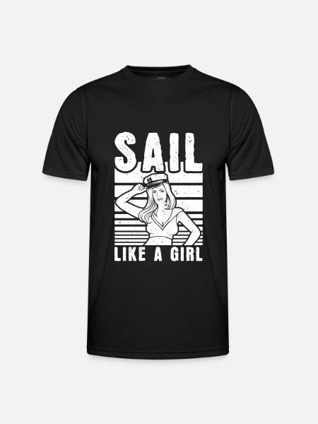 Sailing Sailor Sailboat Girls - Men's Functional T-Shirt - black