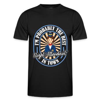 Flugbegleiter Stewardess Witzig - Männer Funktions-T-Shirt - Schwarz - Vorne - AI Model Male 178 dark (178cm)
