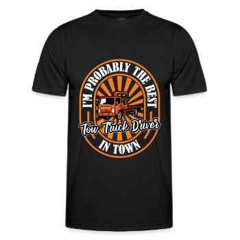 Abschleppdienst Abschlepper Lustig - Männer Funktions-T-Shirt - Schwarz - Vorne - AI Model Male 178 dark (178cm)