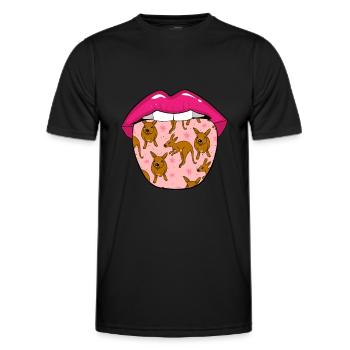 Kangaroo tongue - Men's Functional T-Shirt - black - Front - AI Model Male 178 dark (178cm)
