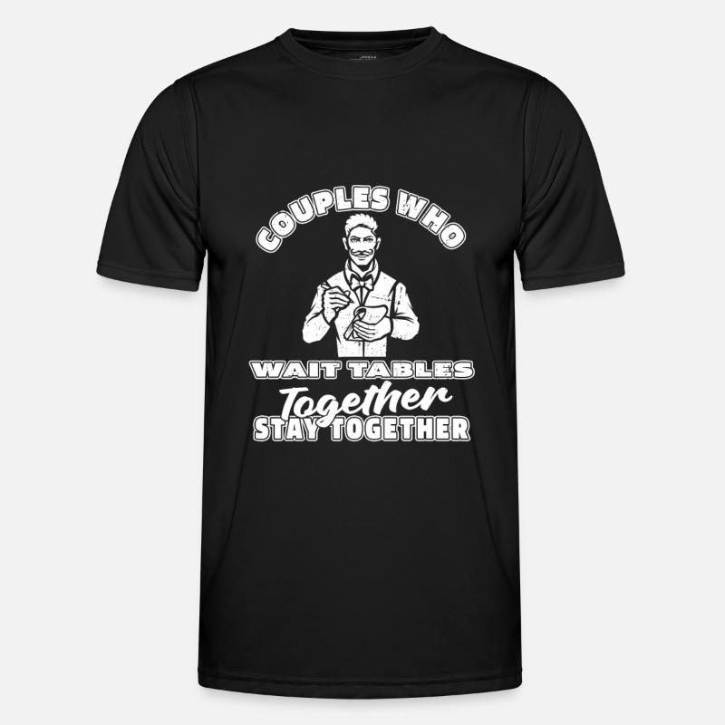 Kellner Kellnerin Paar - Männer Funktions-T-Shirt - Schwarz