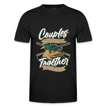 Duck Hunting Duck Hunting Pair - Men's Functional T-Shirt - black - Front - AI Model Male 178 dark (178cm)