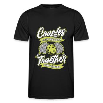 Paire de pickleball - T-shirt sport Homme - noir - Devant - AI Model Male 178 dark (178cm)