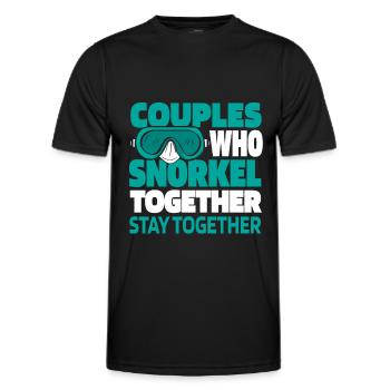 Couple de plongée en apnée - T-shirt sport Homme - noir - Devant - AI Model Male 178 dark (178cm)