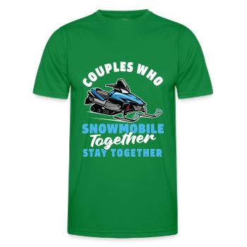 Paire de motoneiges - T-shirt sport Homme - vert - Devant - AI Model Male 178 dark (178cm)