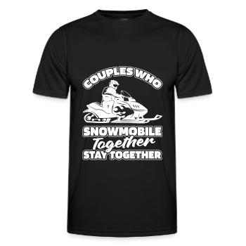 Paire de motoneiges - T-shirt sport Homme - noir - Devant - AI Model Male 178 dark (178cm)