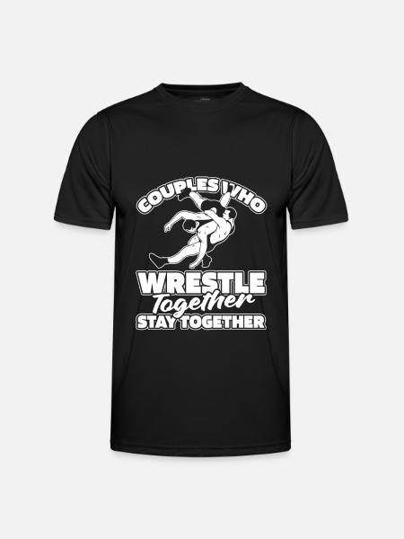 Couple de lutteurs - T-shirt sport Homme - noir