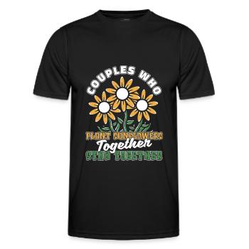 Paire de tournesols - T-shirt sport Homme - noir - Devant - AI Model Male 178 dark (178cm)