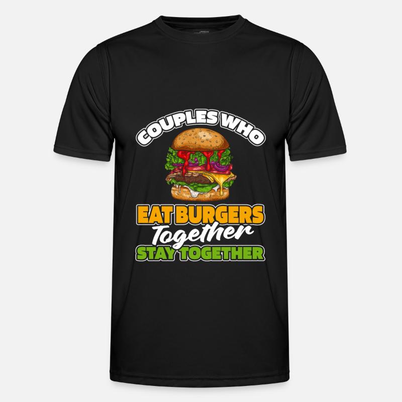 Burger Hamburger Paar - Männer Funktions-T-Shirt - Schwarz