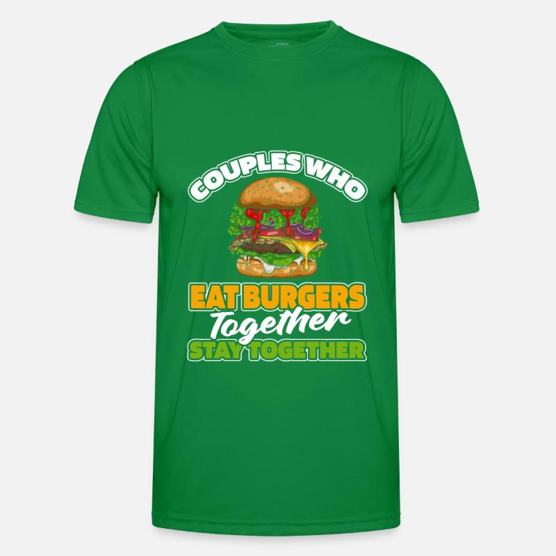 Burger Hamburger Paar Männer Funktions-T-Shirt
