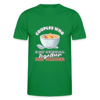 Breakfast Muesli Cereal Couple - Men's Functional T-Shirt - kelly green - Front - AI Model Male 178 dark (178cm)