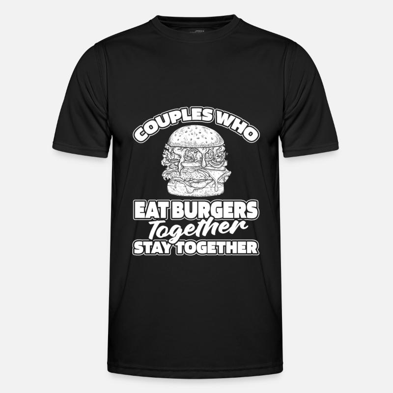 Burger Hamburger Paar - Men's Functional T-Shirt - black