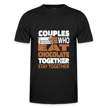 Chocolate Chocolate Pair - Men's Functional T-Shirt - black - Front - AI Model Male 178 dark (178cm)