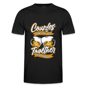 Craft Beer Craft Beer Pair - Men's Functional T-Shirt - black - Front - AI Model Male 178 dark (178cm)