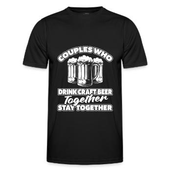 Craft Beer Craft Beer Pair - Men's Functional T-Shirt - black - Front - AI Model Male 178 dark (178cm)