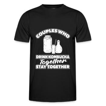 Paire de kombucha - T-shirt sport Homme - noir - Devant - AI Model Male 178 dark (178cm)