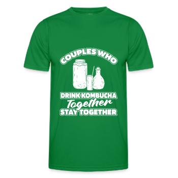 Kombucha Paar - Männer Funktions-T-Shirt - Kelly Green - Vorne - AI Model Male 178 dark (178cm)