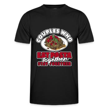 Pasta Paar - Männer Funktions-T-Shirt - Schwarz - Vorne - AI Model Male 178 dark (178cm)