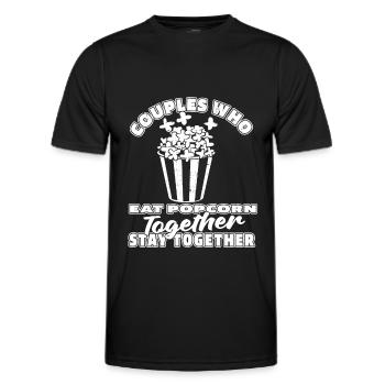 Popcorn Pair - Men's Functional T-Shirt - black - Front - AI Model Male 178 dark (178cm)