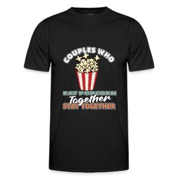Popcorn Pair - Men's Functional T-Shirt - black - Front - AI Model Male 178 dark (178cm)