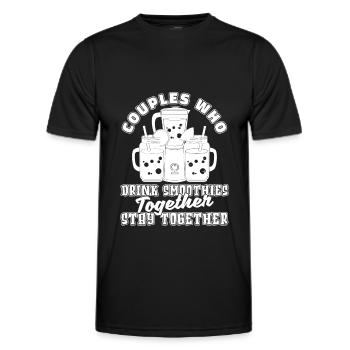 Paire de smoothies - T-shirt sport Homme - noir - Devant - AI Model Male 178 dark (178cm)