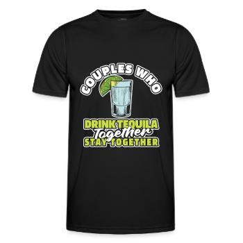 Paire de tequila - T-shirt sport Homme - noir - Devant - AI Model Male 178 dark (178cm)