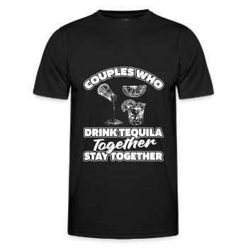 Paire de tequila - T-shirt sport Homme - noir - Devant - AI Model Male 178 dark (178cm)