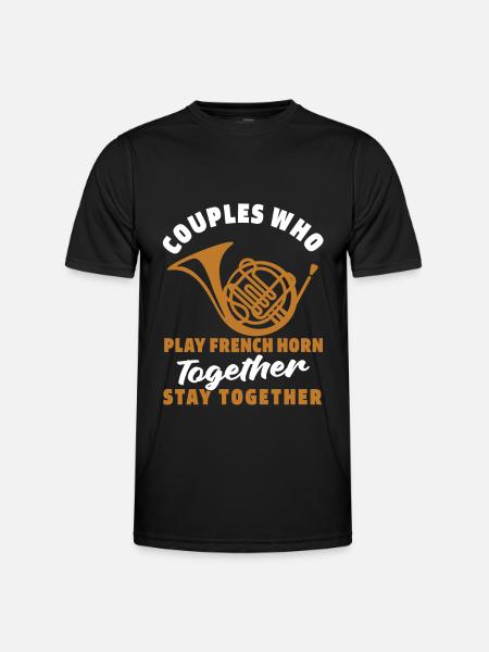 French Horn Pair - Men's Functional T-Shirt - black