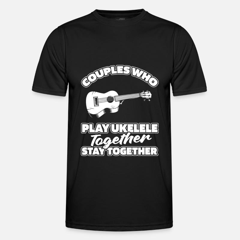 Ukulele Paar - Männer Funktions-T-Shirt - Schwarz