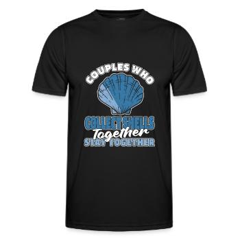 Paire de coquilles - T-shirt sport Homme - noir - Devant - AI Model Male 178 dark (178cm)