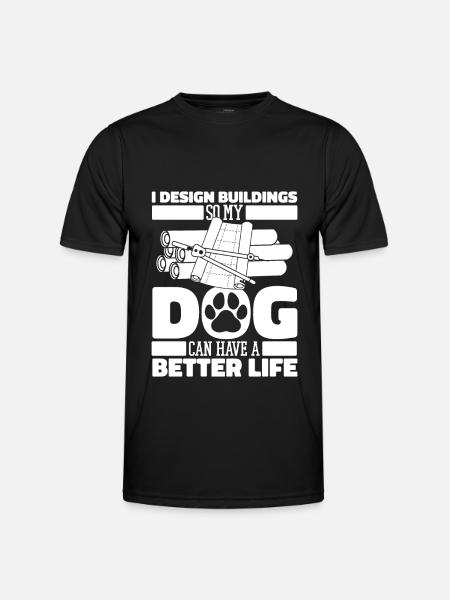 Architect Architecture Dog - Men's Functional T-Shirt - black