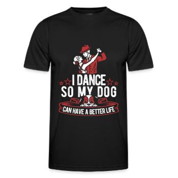 Tanzlehrer Hund - Männer Funktions-T-Shirt - Schwarz - Vorne - AI Model Male 178 dark (178cm)