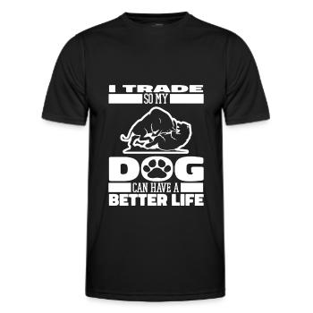 Day Trading Day Trader Chien - T-shirt sport Homme - noir - Devant - AI Model Male 178 dark (178cm)