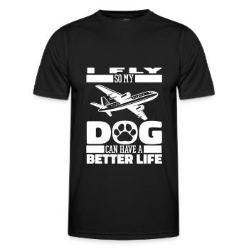 Flugbegleiter Stewardess Hund - Männer Funktions-T-Shirt - Schwarz - Vorne - AI Model Male 178 dark (178cm)