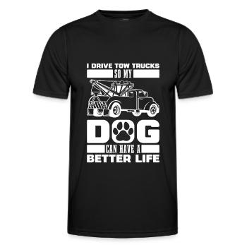 Abschleppdienst Abschlepper Hund - Männer Funktions-T-Shirt - Schwarz - Vorne - AI Model Male 178 dark (178cm)