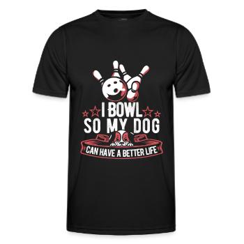 Bowling Bowlen Bowler Hund - Männer Funktions-T-Shirt - Schwarz - Vorne - AI Model Male 178 dark (178cm)