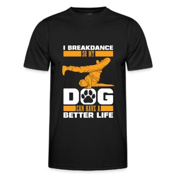 Breakdance Breakdancer Breakdancing Dog - Men's Functional T-Shirt - black - Front - AI Model Male 178 dark (178cm)