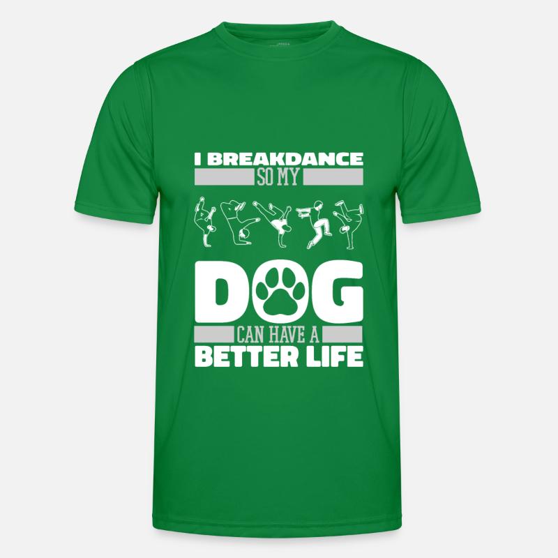 Breakdance Breakdancer Breakdancing Hund Männer Funktions-T-Shirt