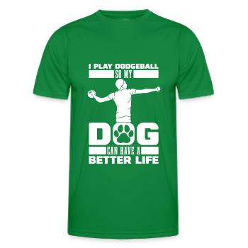 Chien de ballon chasseur - T-shirt sport Homme - vert - Devant - AI Model Male 178 dark (178cm)