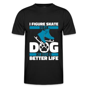 Figure Skating Figure Skating Dog - Men's Functional T-Shirt - black - Front - AI Model Male 178 dark (178cm)
