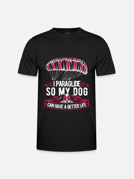 Paragliding Paragliding Dog - Men's Functional T-Shirt - black