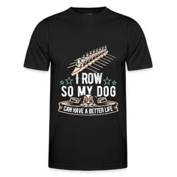 Rudern Ruderer Hund - Männer Funktions-T-Shirt - Schwarz - Vorne - AI Model Male 178 dark (178cm)
