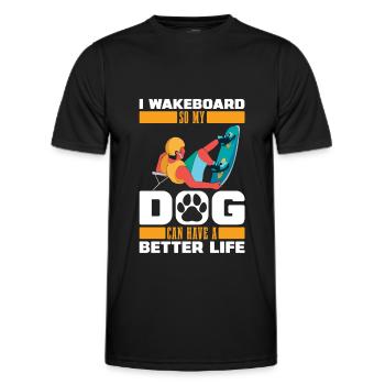 Wakeboard Wakeboarder Hund - Männer Funktions-T-Shirt - Schwarz - Vorne - AI Model Male 178 dark (178cm)