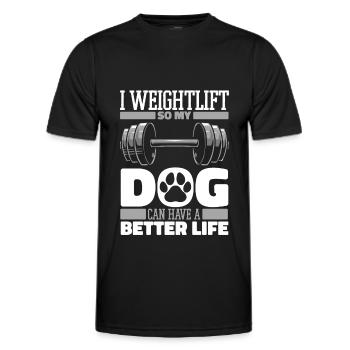 Weightlifting Weightlifting Dog - Men's Functional T-Shirt - black - Front - AI Model Male 178 dark (178cm)